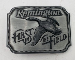 Remington First in the Field Belt Buckle Canada Goose 1980 Sid Bell Made In USA