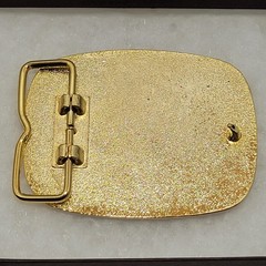 Vintage Headstock Belt Buckle TNN Red Enamel Gold Tone Retro Guitar Country 80s