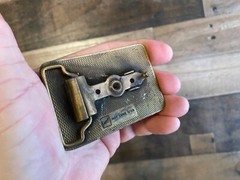 Pettibone Belt Buckle VTG Heavy Brass Ornate Detailed 100 Years 1880-1980 RARE