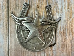 Lucky Horseshoe Winged Star Fine Pewter 2004 Belt Buckle Great American Products