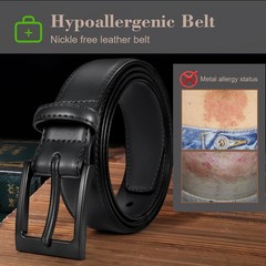 XZQTIVE TSA Belt For Men Metal Free Dress Belts Fit Pant 36-40in, Black
