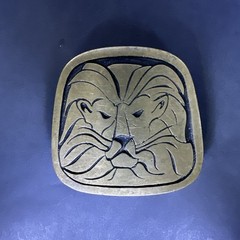 1970s Lion Solid Brass Hippie Rare Vintage Belt Buckle