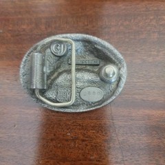 1987 C & J Pewter & Enamel Large Mouth Bass Fish Belt Buckle