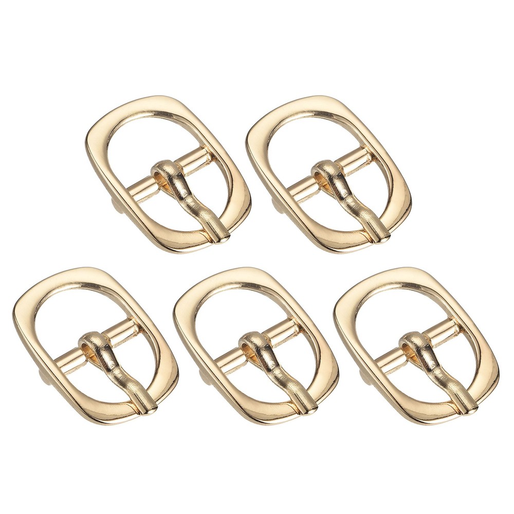 5Pcs 0.5&Prime; Single Prong Belt Buckle Oval Center Bar Buckles for Belt Champagne