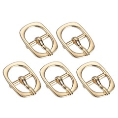 5Pcs 0.5&Prime; Single Prong Belt Buckle Oval Center Bar Buckles for Belt Champagne