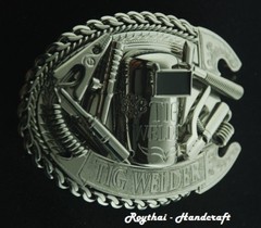 (8X11 CM) MADE BY ORDER MEN BELT BUCKLE HANDMADE STAINLESS STEEL TIG WELDER 4