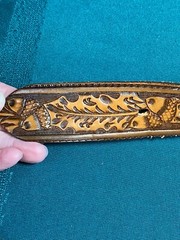 Tex Tan Full Grain Cowhide Belt Size 36 Tool Silver Buckle Polished Amber Stone