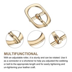 5Pcs 0.5&Prime; Single Prong Belt Buckle Oval Center Bar Buckles for Belt Champagne