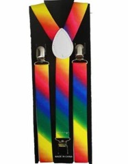 Rainbow Flag FADE SUSPENDERS Adjustable Retro Cool