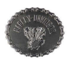 Harley Davidson Mens Knucklehead Biker Chain Belt Buckle Nickel Finish MAU015/61