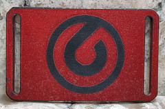 GRIP6 BELT BUCKLE – GRIP6 LOGO on RUSTIC WORN METALLIC RED – 1.5 INCH WIDE