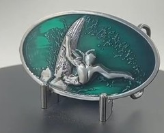 Green Silver Sports Theme Metal Belt Buckle Western Style Men