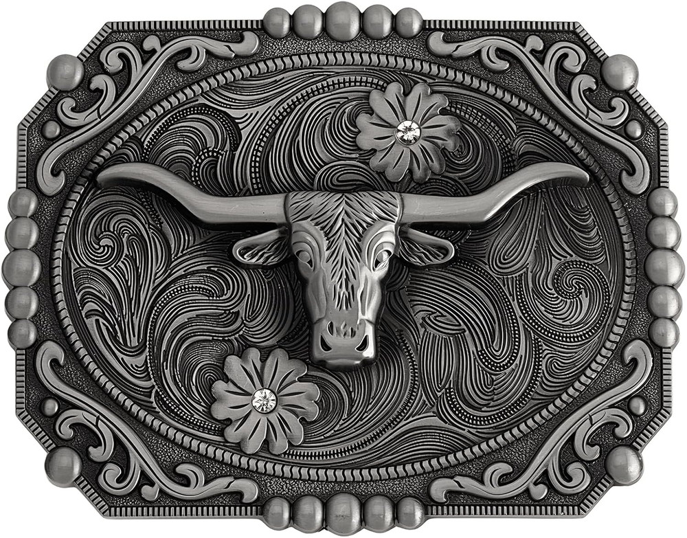Western Style Belt Buckle 1.5 Inch Cowboy Cowgirl Buckles for Men & Women Replac
