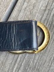 GUCCI Pre-Owned Leather Belt Men&rsquo;S Double Dark Navy 85 Made In