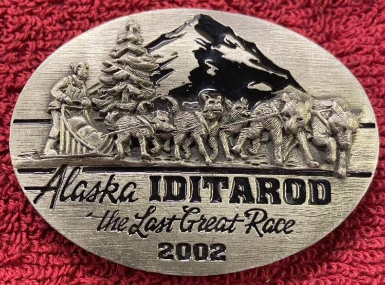 Vntg 2002 Alaska Iditarod Pewter Commemorative Belt Buckle Limited to 1049 B35