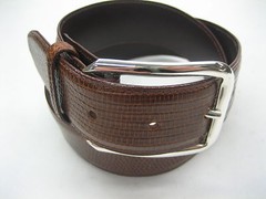 Sterling silver 925 Jackson buckle 30 grams w/Genuine Lizard-1-3/8&Prime; belt U.S.A.