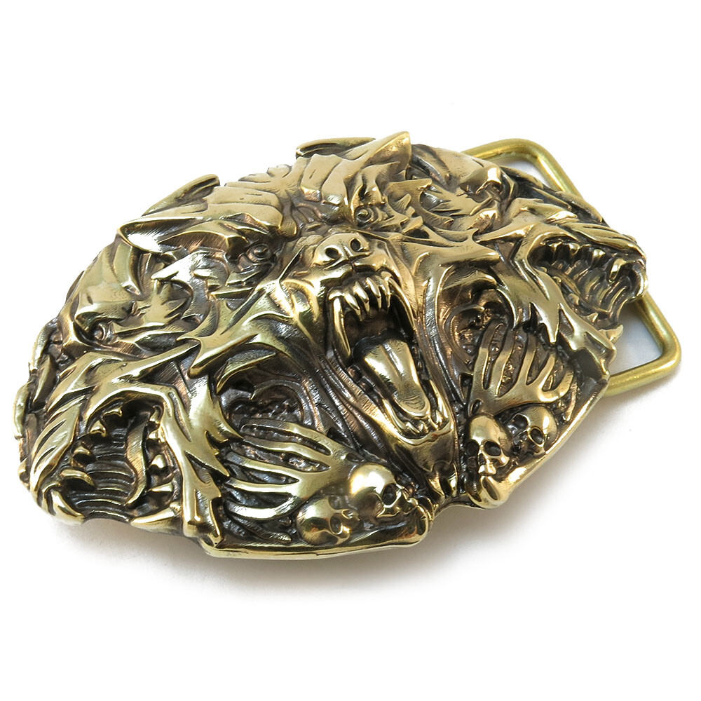 Belt buckle « Cerberus », Animal buckle,Three headed dog, Hell dog, monster dog