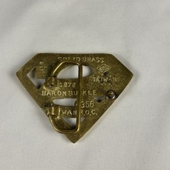 Vintage Style Initial O Belt Buckle Gold Tone Brown Enamel Monogram
