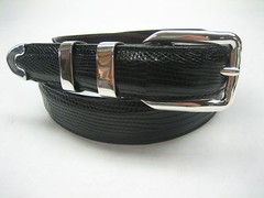 Genuine lizard belt size&rsquo;s 26 to 46.w/ sterling silver 925 buckle 4 pc set U.S.A