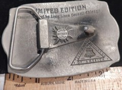 Vintage Lewis of Chicago Telephone Industry Belt Buckle 100 Years 1876-1976 USA