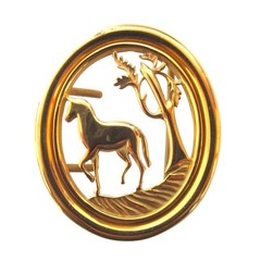 Hermes Vintage Horse Motif Belt Buckle Gold Color Men&rsquo;S Women&rsquo;S Old Clothes Used