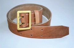 WW2 German Belt Tactical Equipment Cowhide Material Men Coroe Pattern GoldBuckle