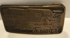 Vintage, 1975, FORD TRAVEL TRAILER / CAMPER, Brass Belt Buckle MENS Collectible