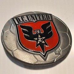 SILVER PEWTER MLS SOCCER DC UNITED Metal Belt Buckle