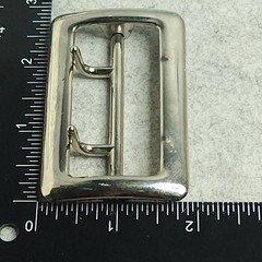 Sam Browne Belt Buckle Double Prong USA Heavy Duty 1.75 Inch Silver Tone