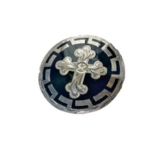 Western Mens Belt Buckle 3.25 x 3.25 in Southern Cross Cowboy Black Silver 1.5