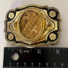 Unbranded Belt Buckle Unisex OS Gold Excellent Western Snakeskin Floral