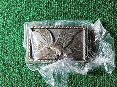Vintage Bronzy Brass Belt Buckle Eagle & Mountains Marked Japan Original Coating