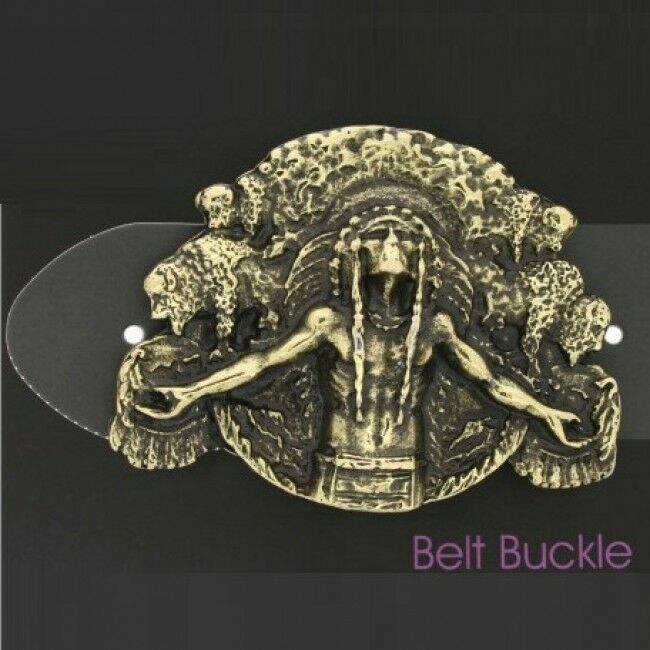 Indian style belt buckle shaman style brass buckle removable clasp