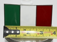 Italian Flag Enamel Metal Belt Buckle 3 5/8&Prime; x 2 1/2&Prime; – Fits 1 1/2&Prime; Wide Belt