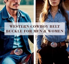 American Flag Longhorn Bull Skull Belt Buckle for Men Women, Vintage Western