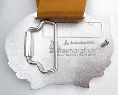 2020 Austin Half Marathon Belt Buckle w Lanyard Ribbon Running Texas Finisher