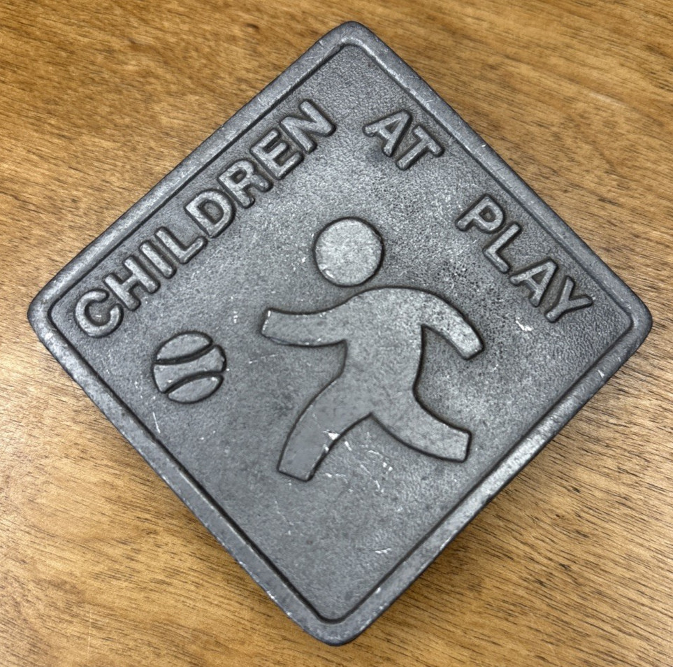 Ballard Brothers Truck Bodies Children At Play Metal Belt Buckle 3 3/8&Prime; x 3 3/8&Prime;