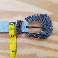 Vintage Leather Belt Vera Pelle Patrizia Pepe Firenze Italia Metal Eagle Buckle