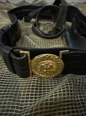 Vtg US Navy Officers Sword Belt And Buckle W/ Hangers Size 34 NS Meyer New York