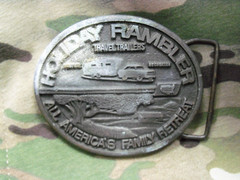 VINTAGE BELT BUCKLE, HOLIDAY RAMBLER ALL AMERICA&rsquo;S FAMILY RETREAT (MPA 1975)