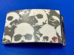 Multiple Skulls Silver Tone Picture unique Belt Buckle – Blood Red Batra