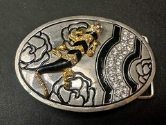 Gecko Lizard Salamander Multi Colored Jeweled Unique Animal Theme Belt Buckle