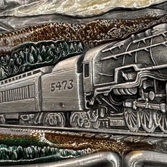Vintage 1984 Bergamot Brass Works Steam Train Locomotive Belt Buckle U-149 USA