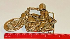 MOTORCYCLE BELT BUCKLE SILVER TONE
