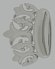 Crown Belt Buckles New Men Women Silver Chrome Metal Western Cowgirl western