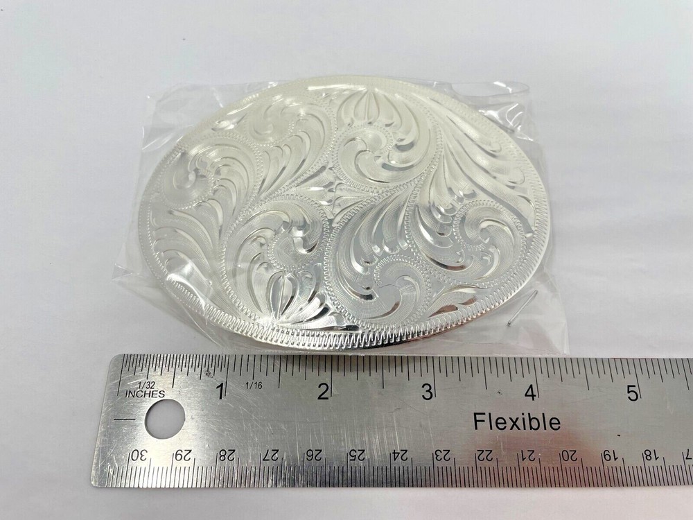 1 NEW Mexican Alpaca Silver Western Biker Belt Buckle 4 3/8&Prime; x 3 3/8&Prime;