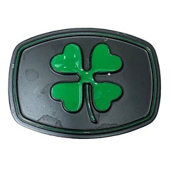 Lucky Four Leaf Clover Shamrock St Patrick Day Black And Green Tone Belt Buckle