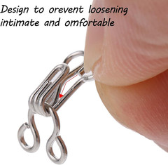 100 Pairs Sewing Hooks and Eyes Brass Closure Clips for Clothing and DIY