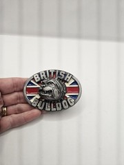 British Bulldog Union Jack Belt Buckle UK Biker England Great Britain