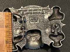 2002 LUCKY-13 APPAREL LIGHTER BELT BUCKLE, pewter, nice